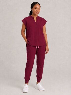 FIGS Zamora Dark Magenta High Rise Scrub Pants SMALL PO#2080